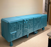 Buffet en bois massif de luxe, style moderne, pour hôtel, maison, bar, texture artistique, écologique, modulaire, facile à nettoyer, durable