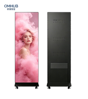 Kiosco Publicitario LED Móvil Portátil, Pantalla Digital Resistente al Agua y a los Arañazos para Exhibición de Cosméticos y Ropa en Centros Comerciales