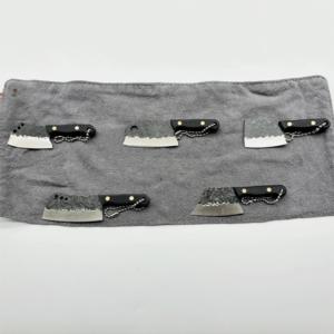 <span class=keywords><strong>Mini</strong></span> couteau droit en acier inoxydable pour chefs, avec manche en caoutchouc et étui de transport en cuir, adapté au camping - Product Image 5