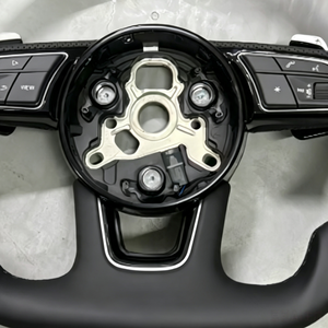 Volant en cuir de qualité supérieure compatible avec <span class=keywords><strong>Audi</strong></span> RS RS3 RS7 A3 A4 A5 A7 Q7 TT TTs R8, volant en fibre de carbone, <span class=keywords><strong>prix</strong></span> d'usine - Product Image 5