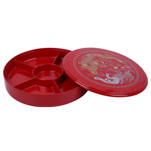 Gowa Chinese Style Round Fruit Plate Multi Layer Compartmentalized Lidded Snack Box For Living Room Decorative Storage - Product Image 2