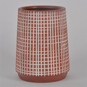 Vases à motif à carreaux de haute qualité décoration de mariage Vase à fleurs décor à la maison Vase en céramique en terre cuite pour la décoration intérieure - Product Image 3