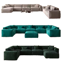 Canapé d'angle modulaire en tissu velours au design moderne, meubles de salon, ensemble de canapés sectionnels