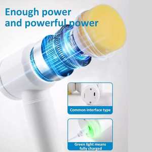 Logotipo personalizado Nuevo Depurador giratorio eléctrico 5 cabezales reemplazables Cepillo de limpieza de mano Baño Cocina Ventana Botella Estilo de esponja - Product Image 6