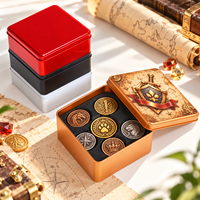 Boîte en étain personnalisée avec logo et insert en mousse pour épingles émaillées, badges animaux, coffrets cadeaux de collection, emballage marque privée