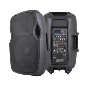 RQSONIC CSL15AUX Altavoz de Karaoke de caja de música profesional de 15 pulgadas con micrófono y Bluetooth para interiores/exteriores