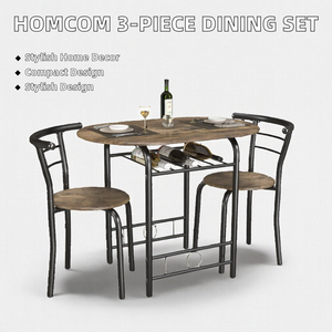 3 pezzi <span class=keywords><strong>marrone</strong></span> moderno <span class=keywords><strong>tavolo</strong></span> da pranzo 2 sedie Set per <span class=keywords><strong>cucina</strong></span> balcone ristorante Bar mobili salvaspazio per sala da pranzo - Product Image 3