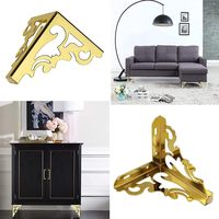 Moderne Dreieckige Eisen-Eckbeine für Esstisch, Schrank, Sofa, Europäisches Blumendesign, 12 cm Höhe, Gold, Robust, Einfache Montage