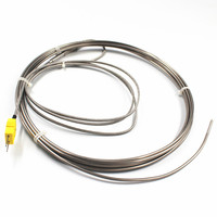 Sensor Suhu Termokopel Diameter 3mm 6mm 8mm dengan Steker Kuning Dapat Disesuaikan Kabel MI Termokopel Tipe K Berlapis Baja