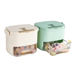 Bac à glaçons pour congélateur, moule à glace pour boissons, libération facile des glaçons par pression, conception avec couvercle hermétique, avec bac de collecte, pelle à glace et 2 plateaux à glaçons - Product Image 1