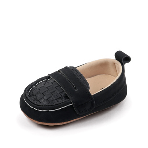 Mocassins à semelle souple pour bébés garçons - Mocassins en cuir PU antidérapants avec sangle tressée, chaussures de marche légères pour tout-petits - Product Image 4
