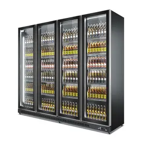 Deluxe ticari mağazacılık soğutma ekipmanları 1 ~ 4 kapılar içecek vitrin süpermarket buzdolabı dondurucu
