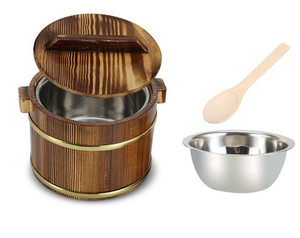 Baril en bois Sushi en bois Sushi riz seau de service à la vapeur fût porte-riz à la vapeur - Product Image 2