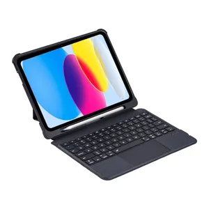 New 10 "11" Bluetooth Keyboard with Leather Case Detachable Horizontal and vertical Display Multi Angle Type-C port for iPad