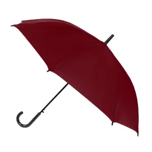 Auto Open Bending Handle Waterproof Straight Umbrella With Logo Prints