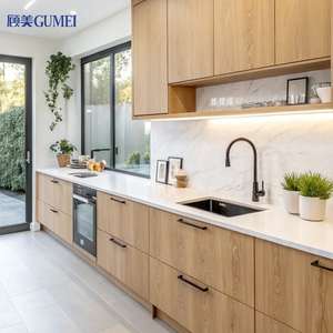 Designs de luxe Mélamine Shaker Meubles de cuisine Mur Porte en verre Armoire de cuisine Armoires suspendues - Product Image 5