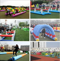 Tongcai Panier de basket gonflable portable 4-en-1 en PVC pour jeux de carnaval, capacité 500 kg, pour 4 à 8 passagers, usage commercial, protection UV