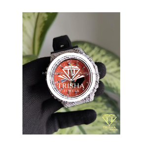 Montre de luxe au design unique, personnalisée, avec diamants Moissanite VVS sertis à la main et cadre en argent sterling 925, disponible en grande quantité - Product Image 1