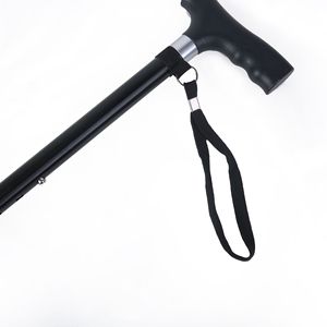 Bâton de marche télescopique en alliage d'aluminium, léger, pour randonnée en plein air, pointe en caoutchouc, design minimaliste pour personnes âgées - Product Image 1