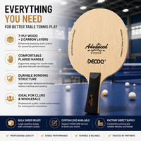 Ensemble de raquettes de tennis de table en bois professionnelles en gros avec logo personnalisé, raquettes de ping-pong durables de haute qualité, prix d'usine