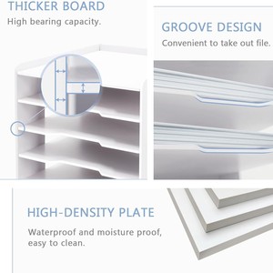 Organisateur de bureau à 7 niveaux pour dossiers A4 A5, support de rangement pour documents et magazines en PVC - Product Image 3