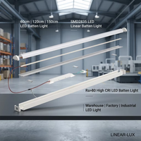 Barre lumineuse LED 1200 mm (4 pieds) 28W, remplacement fluorescent, IP20, 150lm/W, pilote OSRAM, pour entrepôt et supermarché, garantie 5 ans