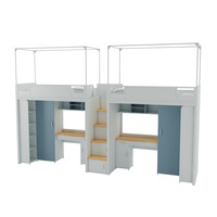 Lit superposé en fer écologique avec bureau et espace de rangement pour étudiants et petits appartements - Design moderne personnalisable