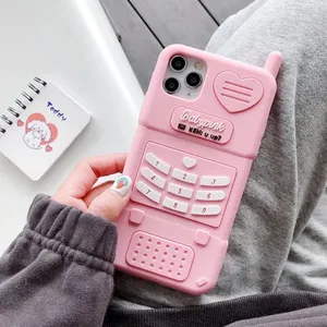 <span class=keywords><strong>Coque</strong></span> de téléphone pour iPhone 14 13 12 11 Pro XS Max Mini XR 6 7 8 Plus SE X, en silicone souple, avec un motif de cœur <span class=keywords><strong>rose</strong></span> mignon pour les filles - Product Image 5