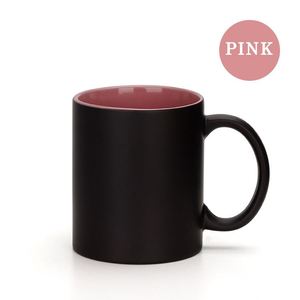 Taza <span class=keywords><strong>de</strong></span> cerámica negra mate con interior amarillo esmaltado, cuerpo recto, para café, sublimación, lisa, <span class=keywords><strong>de</strong></span> gres, para empresas, suministros <span class=keywords><strong>de</strong></span> oficina, gremio. - Product Image 4