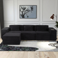 Ensemble de canapés modulaires modernes et minimalistes personnalisables OEM/ODM - Canapé en forme de L 3 places, éponge hautement élastique, villas/hôtels/résidences