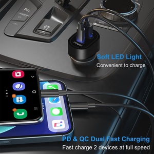 شاحن سيارة كهربائي 84 واط USB C PD & QC منفذ مزدوج سريع وآمن OTP 13/ww Pro مصباح سجائر متوافق مع - Product Image 4