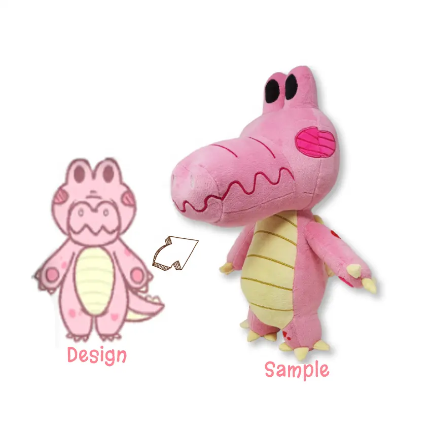 Desainer kustom hewan dinosaurus merah muda mainan mewah produsen/OEM membuat anak-anak Anda sendiri dinosaurus boneka mainan mewah