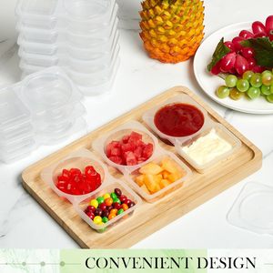 Couvercle de bol en plastique PP biodégradable de petite taille, personnalisable pour la restauration, coupelle à sauce jetable recommandée, compatible micro-ondes - Product Image 4