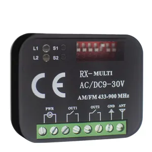 SMG-662 AM/FM433MHz-900MHz multi-frequency receiver AC/DC9-30V garage door opener remote control switch relay 2 channels