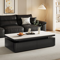 Table basse rectangulaire en dalle de roche de style crème minimaliste italien pour petits salons, mobilier moderne pour la maison