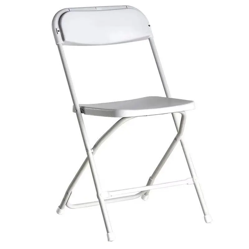 Indoor-Outdoor tragbarer stapelbarer kommerzieller Sessel Stahlrahmen 350lb weißer faltbarer Hochzeits-Kunststoff-Sessel