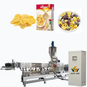 Máquina de copos de maíz de cereal de desayuno de venta popular planta de fabricación de chips de maíz de arroz crujiente saludable