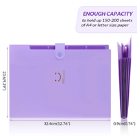 Carpeta de Archivos Expandible Tamaño Carta A4, Organizador de Acordeón de 5 Bolsillos con Etiquetas, Almacenamiento de Documentos Impermeable para Oficina y Escuela