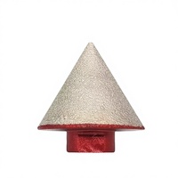 Nouvelle conception, outil de chanfreinage argenté à fond rouge de 38 mm, pointe conique, foret à ébavurer les carreaux, coupe-trou diamanté, outil de maçonnerie conique