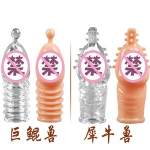 Wolf Fang Sheath <b>TPE</b> Penis Cover Transparent Skin Tone For Adult Use Male Sex Toy - Product Image 2