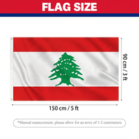 Drapeau personnalisé en gros, drapeau de la République libanaise imprimé 100x150cm, fabriqué sur commande, affichage extérieur, fabricant direct