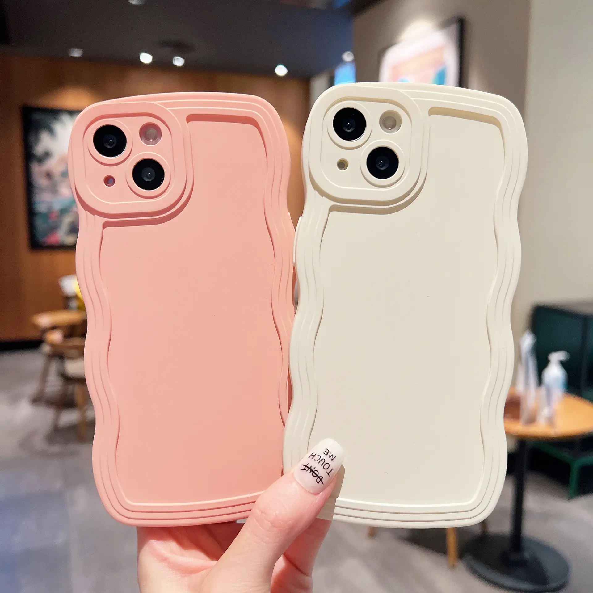 Curly Wave Soft Liquid Silicone phone Case For IPhone 15plus 14 13pro 12 11 XS max XR Lens Camera Protective Curly Cover