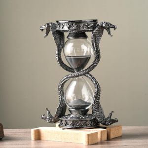 Xinzhirun Gothic rắn đồng hồ cát 6in 15 phút, màu đen cổ điển cát hẹn giờ thần thoại bàn trang trí Tượng Quà Tặng - Product Image 2