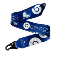 Sangle de cou en cuir avec patch en polyester personnalisé de qualité supérieure, fabriquée directement en usine, extensible et élastique