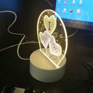 Lampe de bureau en acrylique avec <span class=keywords><strong>photo</strong></span> personnalisée, cadeaux créatifs, lampe de table I Love You Moon Back pour fille, vacances romantiques - Product Image 6