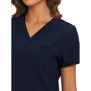 Ensemble de blouses et pantalons cargo pour femmes Floralhue, col en V, 12 poches, uniformes d'hôpital - Product Image 4