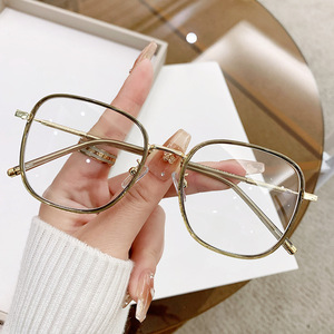 Rectangular <b>Eyeglasses</b> <b>Frames</b> Extra Wide TR Metals Blue Light Protection Women Resin Lenses - Product Image 1