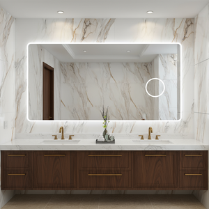 Hiện đại thông minh LED gương ánh sáng nhà máy trực tiếp nổi kính lớn hình chữ nhật không khung phòng tắm IP44 của nhà sản xuất Backlit - Product Image 2