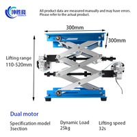 KUNSHENGLONG 250/300S Doppelmotor Dreiteilige Kleine Elektrische Hebebühne Tragbare Mikro-Elektrische Hebeplattform für Labore