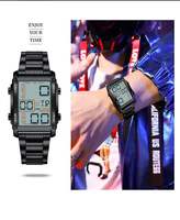 Jam Tangan Sport BESTWIN 126 Layar Back Light Pria Kalender Stopwatch Alarm Merek Ternama Mewah Baja Hitung Mundur Digital